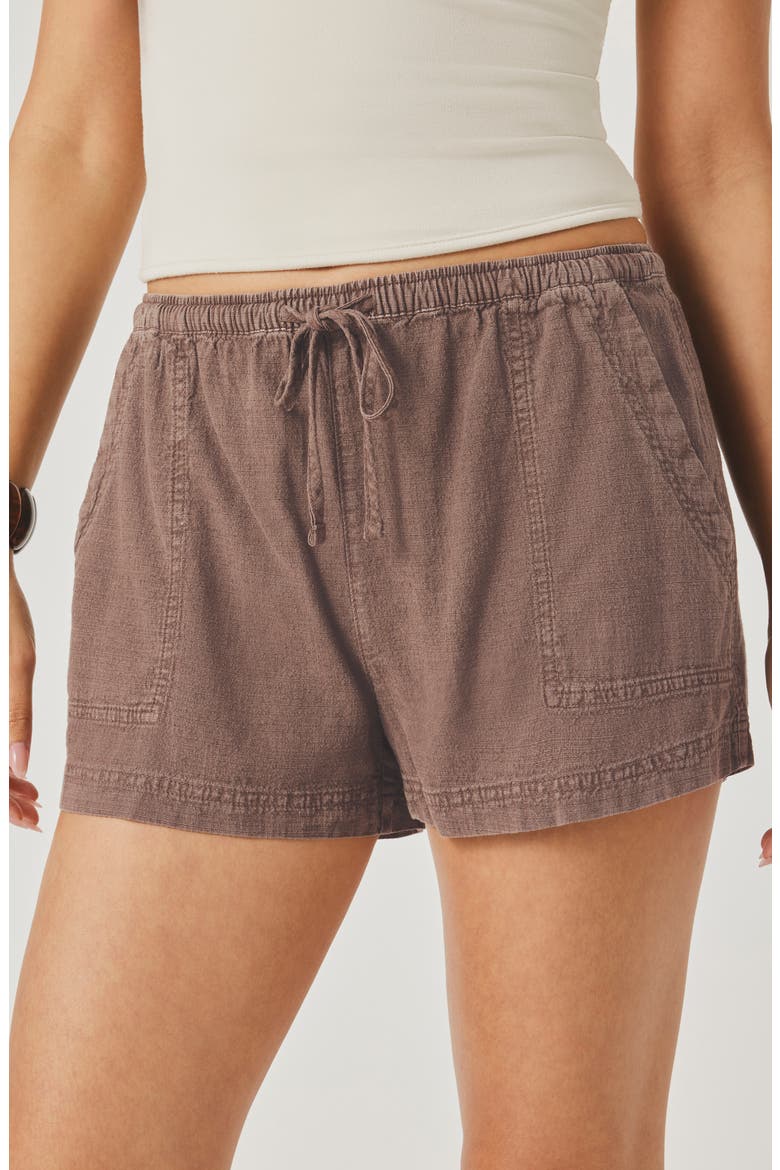Rosalie Tie Waist Shorts, Alternate, color, WICKER BROWN