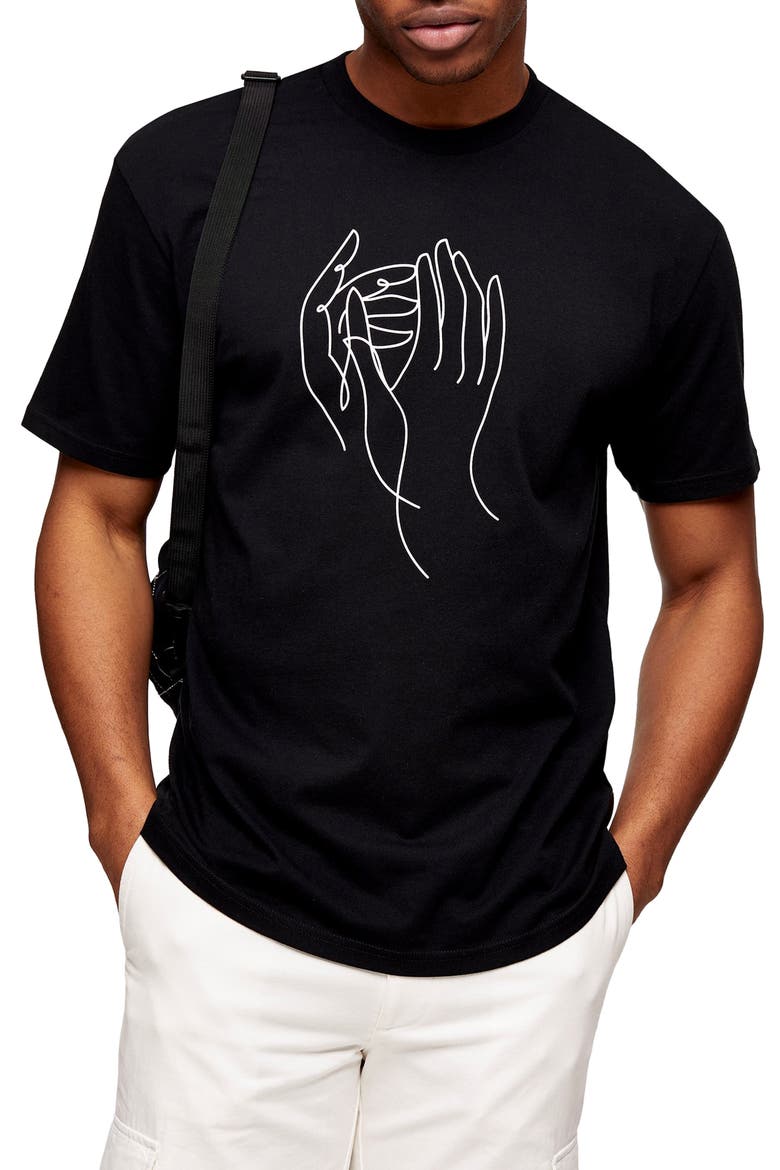 Hand Sketch Classic Graphic Tee, Main, color, BLACK