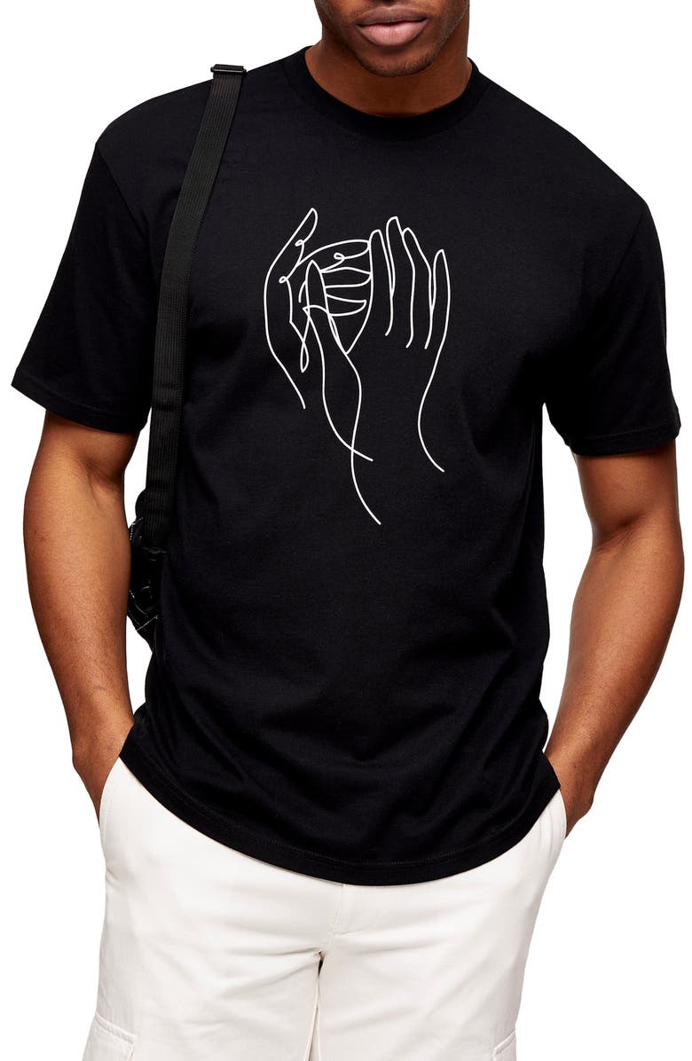 Topman Hand Sketch Classic Graphic Tee, Main, color, 