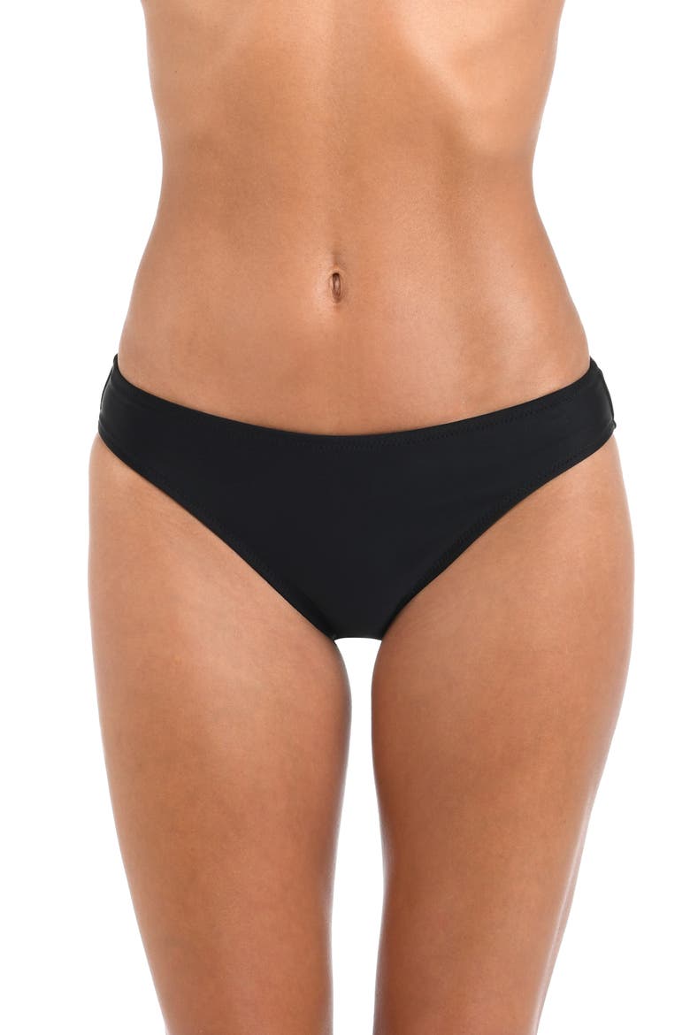 Nicole Shine Classic Bikini Bottoms, Main, color, BLACK