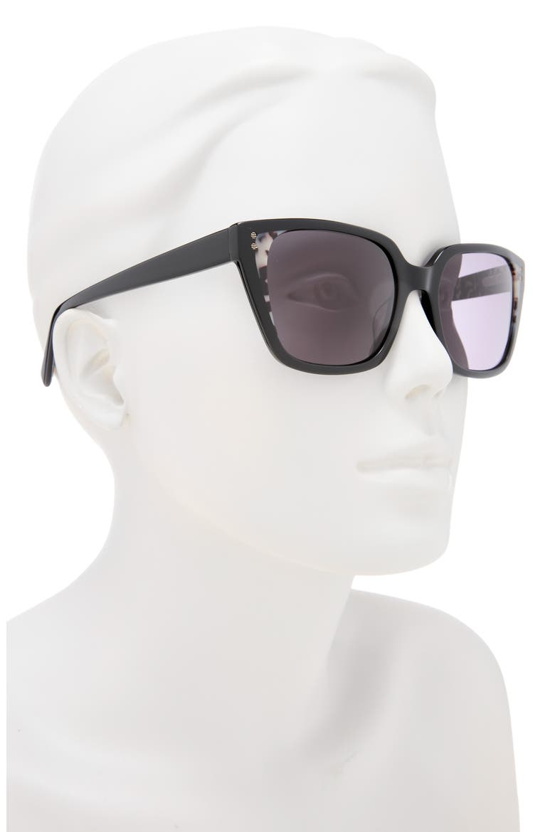 54mm Gradient Square Sunglasses, Alternate, color, BLACK