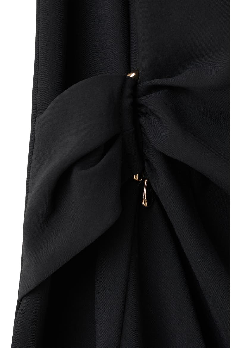 Soleil Asymmetric Sleeve Minidress, Alternate, color, BLACK