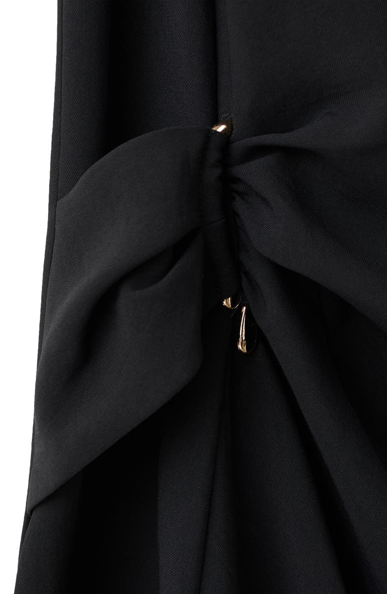 MANGO Soleil Asymmetric Sleeve Minidress, Alternate, color, Black