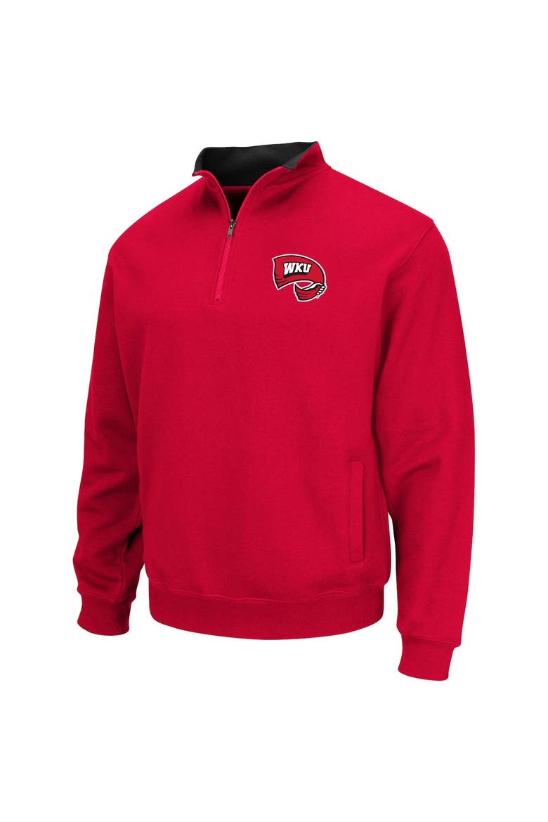 Men's Colosseum Red Western Kentucky Hilltoppers Tortugas Quarter-Zip Sweatshirt, Alternate, color, Red
