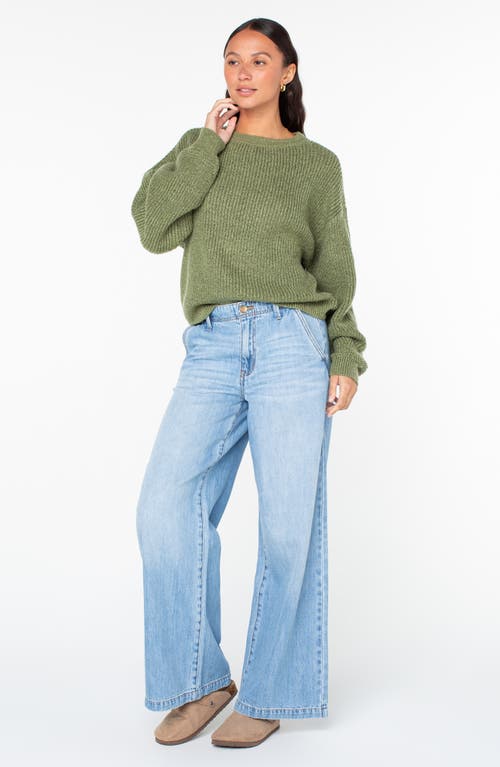 Roxy Around The Way Boatneck Sweater In Oil Green