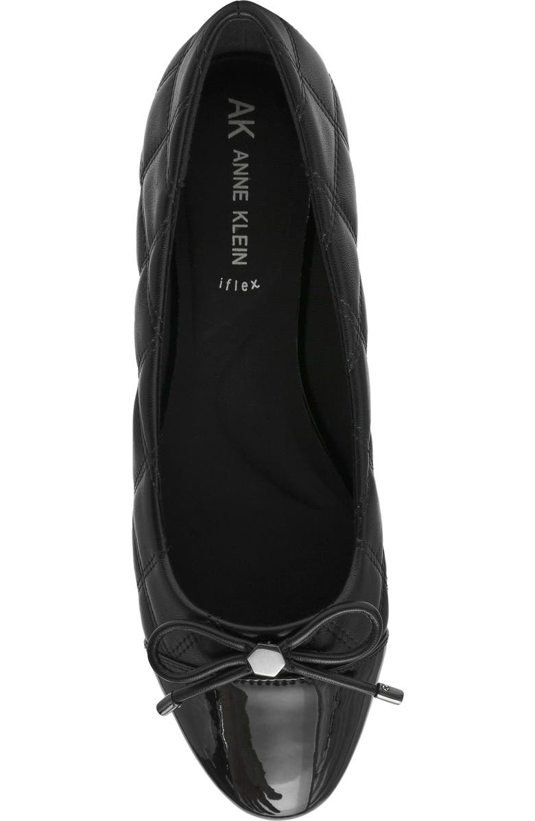 Anne Klein Leyton Cap Toe Ballet Flat, Alternate, color, Black Pu