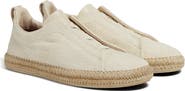 ZEGNA Triple Stitch™ Linen & Leather Espadrille Slip-On Sneaker