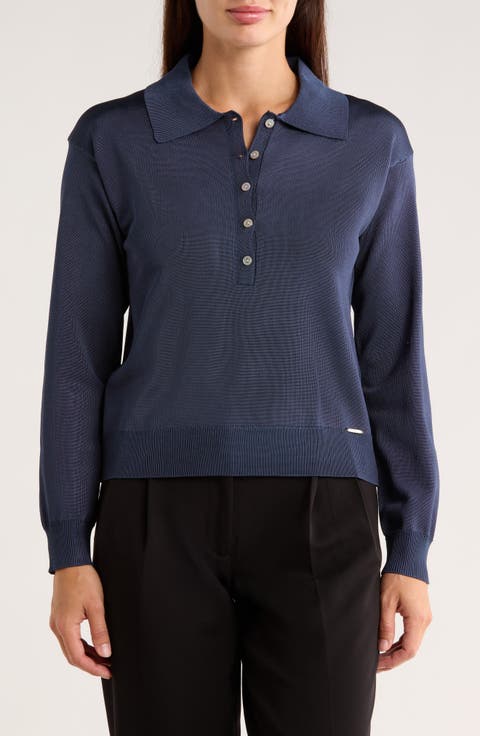 Solid Polo Sweater