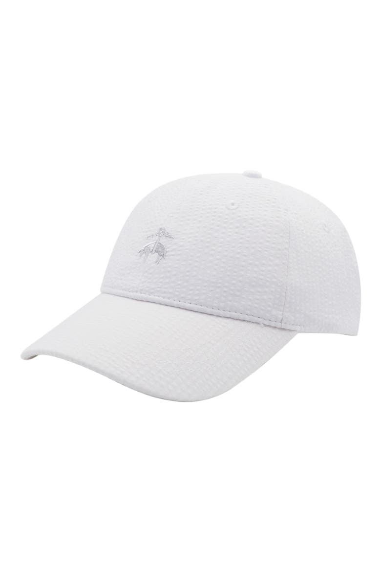 Seersucker Baseball Cap, Main, color, WHITE