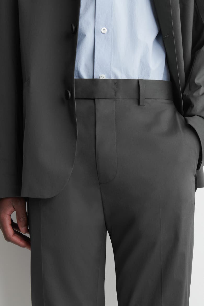 Cotton Slim-fit Pants, Alternate, color, DARK GRAY