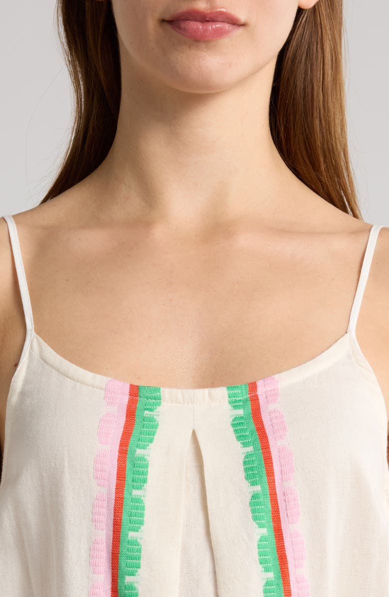 lemlem Nia Stripe Pleated Cotton Cover-Up Slipdress, Alternate, color, Kibebi Fragaria