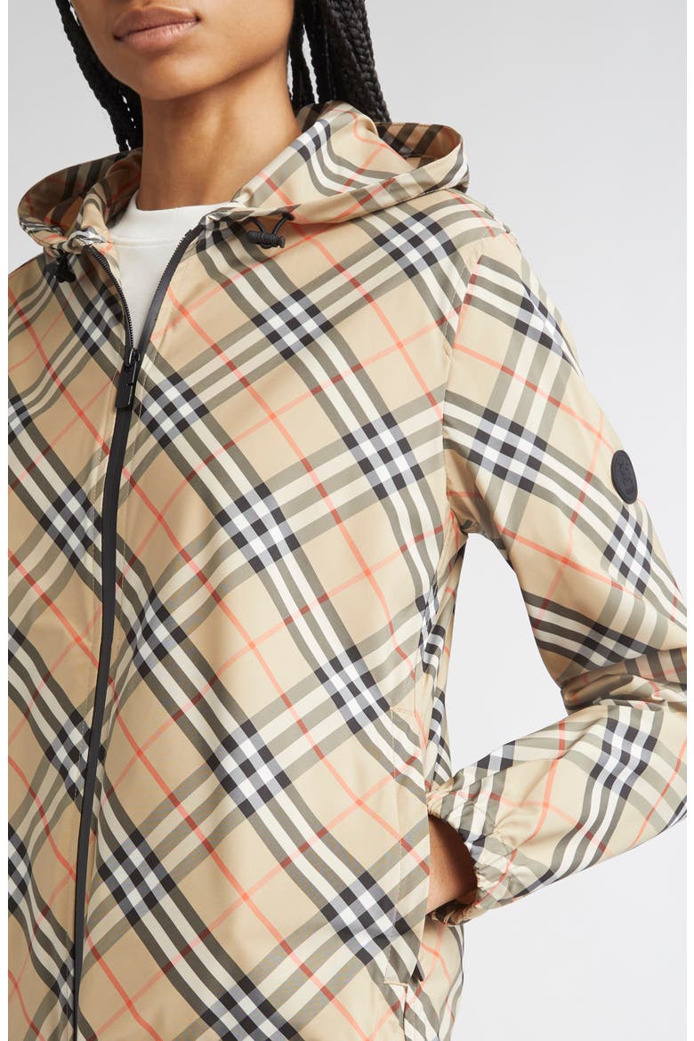 Check Hooded Jacket, Alternate, color, SAND IP CHECK