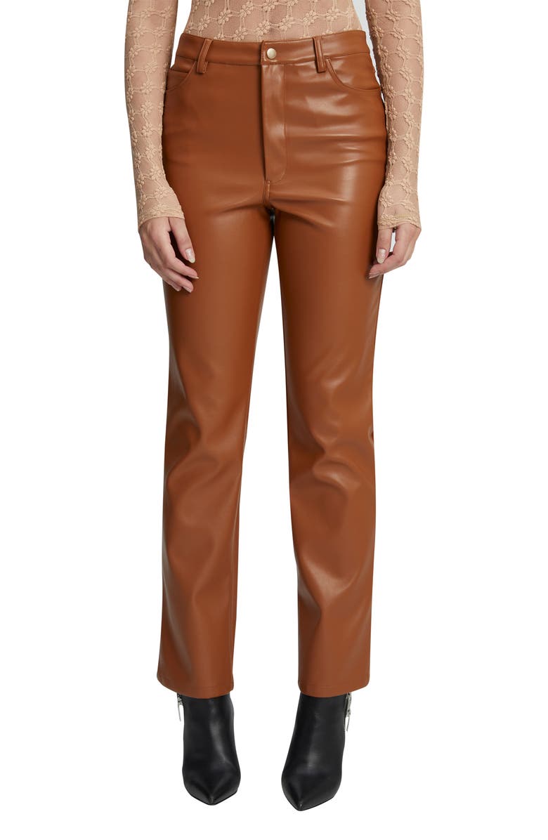 Bardot Alesi High Waist Straight Leg Faux Leather Pants, Alternate, color,