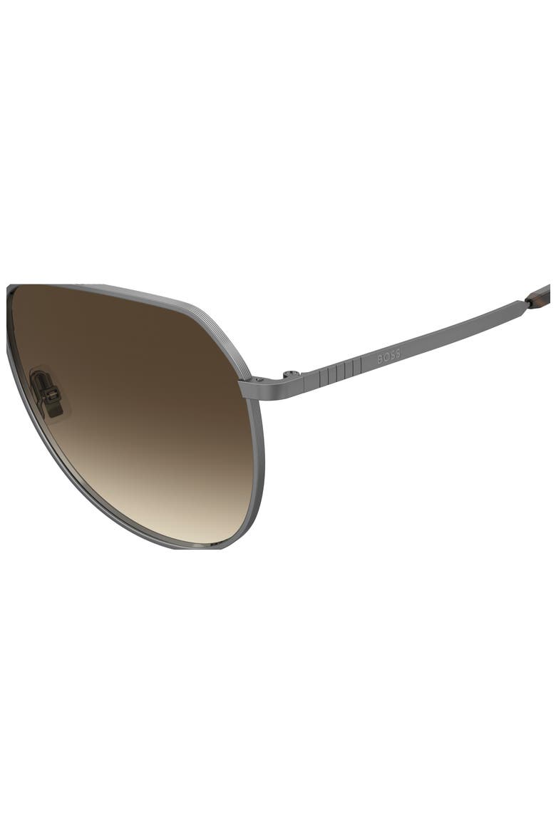 61mm Aviator Sunglasses, Alternate, color, DARK RUTHENIUM