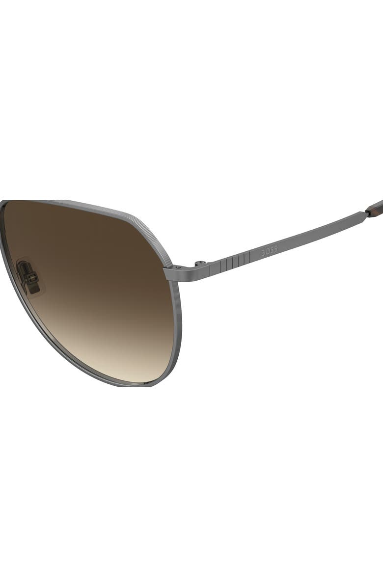 BOSS 61mm Aviator Sunglasses, Alternate, color, Dark Ruthenium