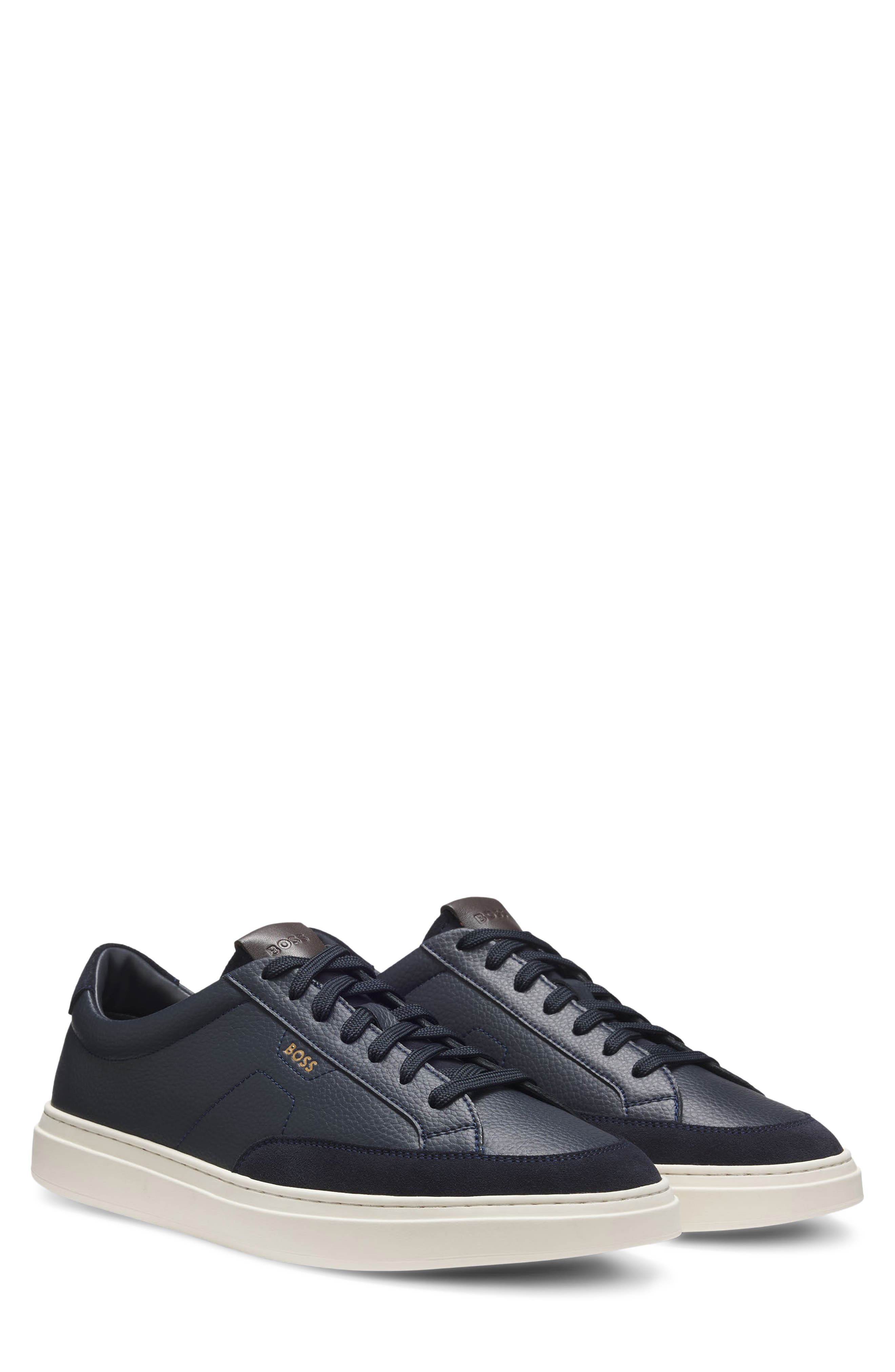 Kieran Leather Sneaker, Main, color, DARK BLUE