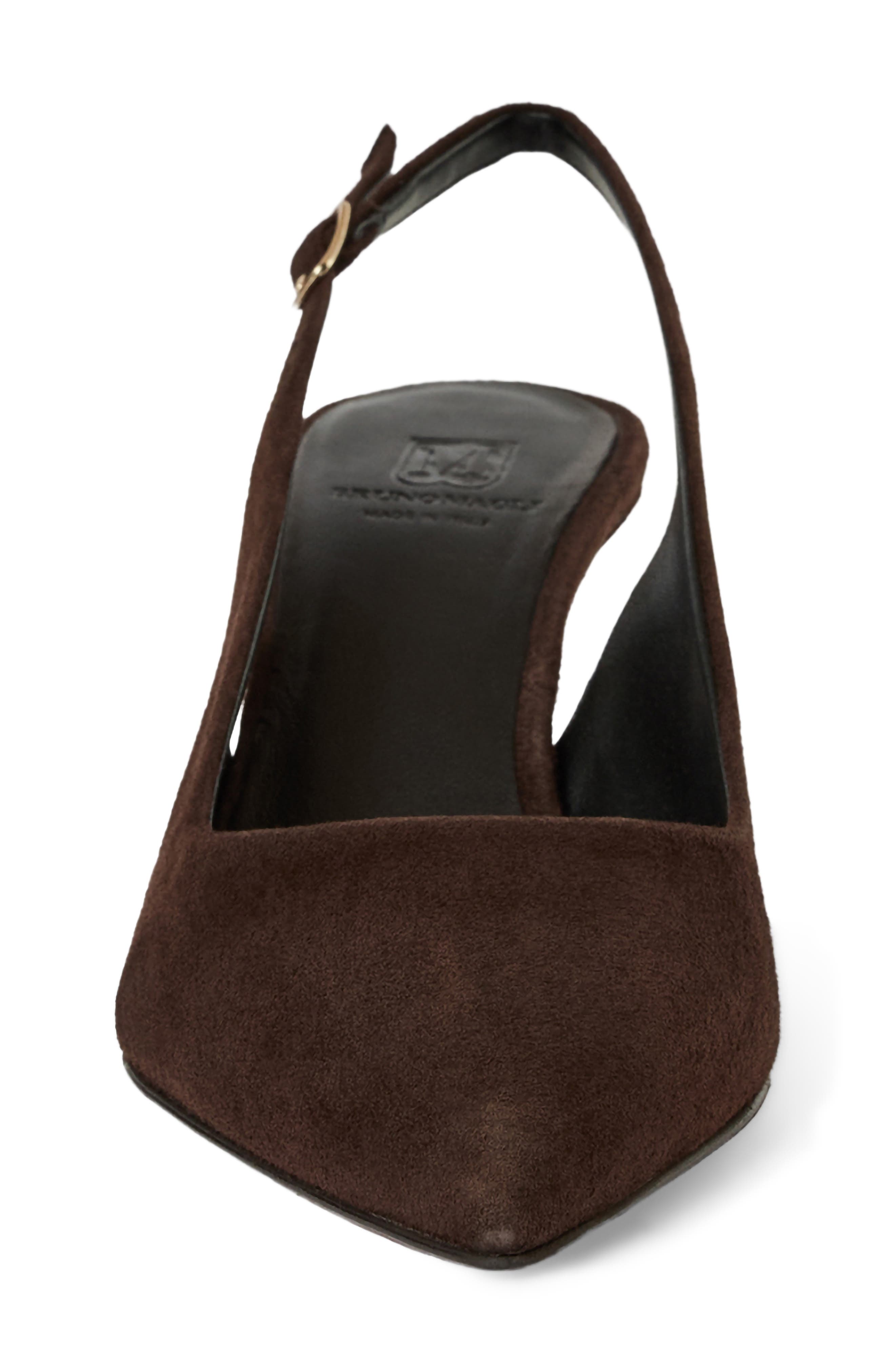 Rima Leather Slingback Pump, Alternate, color, CHOCOLATE SUEDE