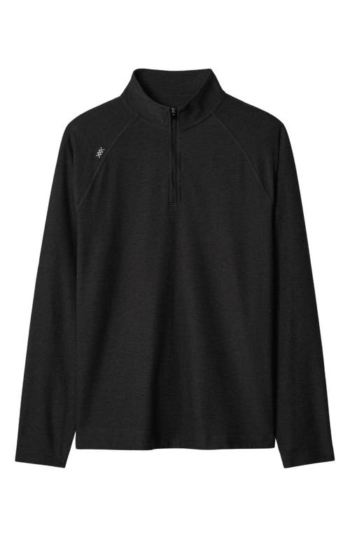 Rhone Atmosphere Midweight Quarter Zip Pullover In True Black