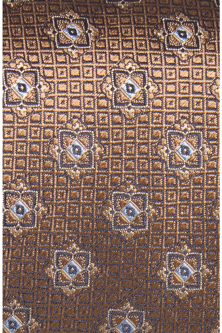 Medallion Silk Tie, Alternate, color, LIGHT BROWN