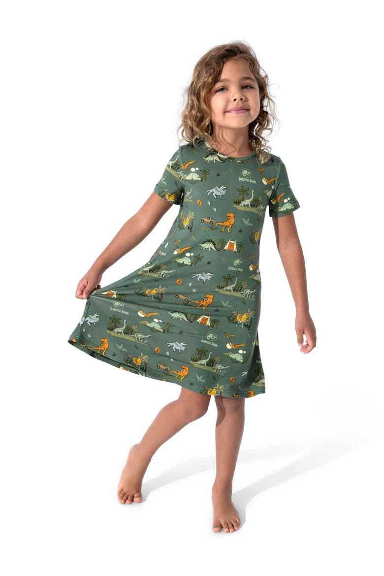 Kids' Jurassic Park Safari Short Sleeve Dress, Alternate, color, Jurassic Park: Safari