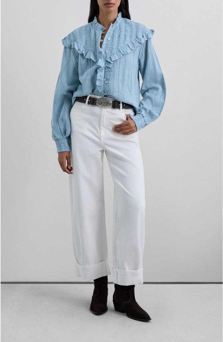 Scalpers Smockruffle Shirt, Alternate, color, Lightblue