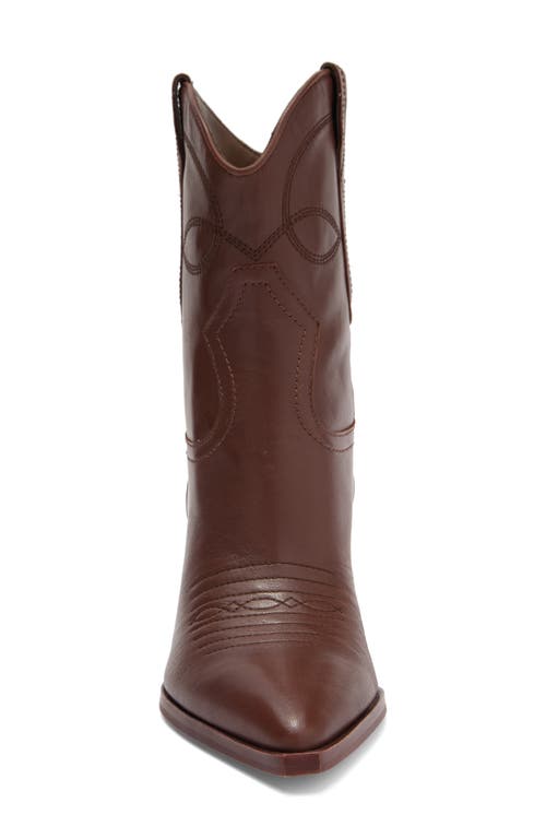 Dolce Vita Angel Pointed Toe Western Boot In Chocolate Leather