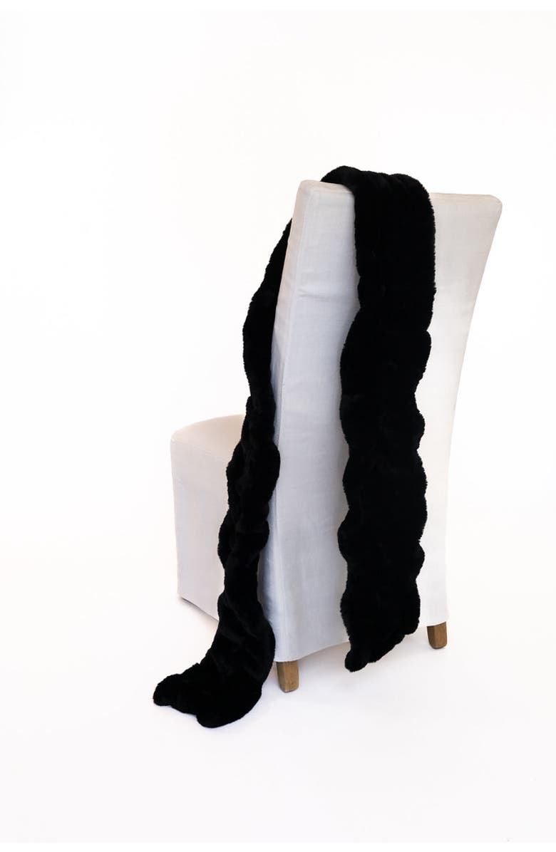 Sea To Me Blankets LA Escapade Long Faux Fur Scarf, Alternate, color, Black