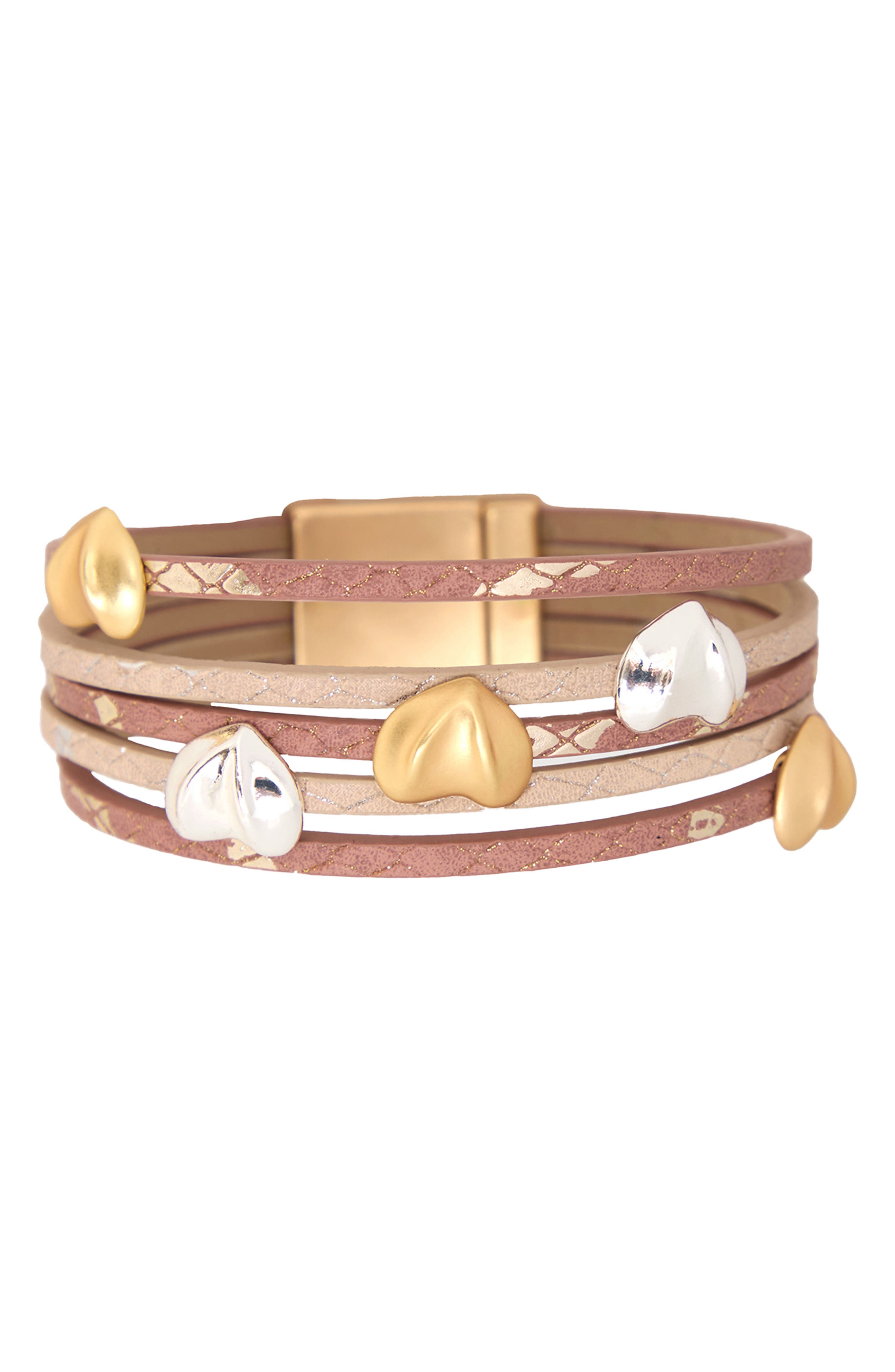 SAACHI Heart Leaf Multi Strand Bracelet