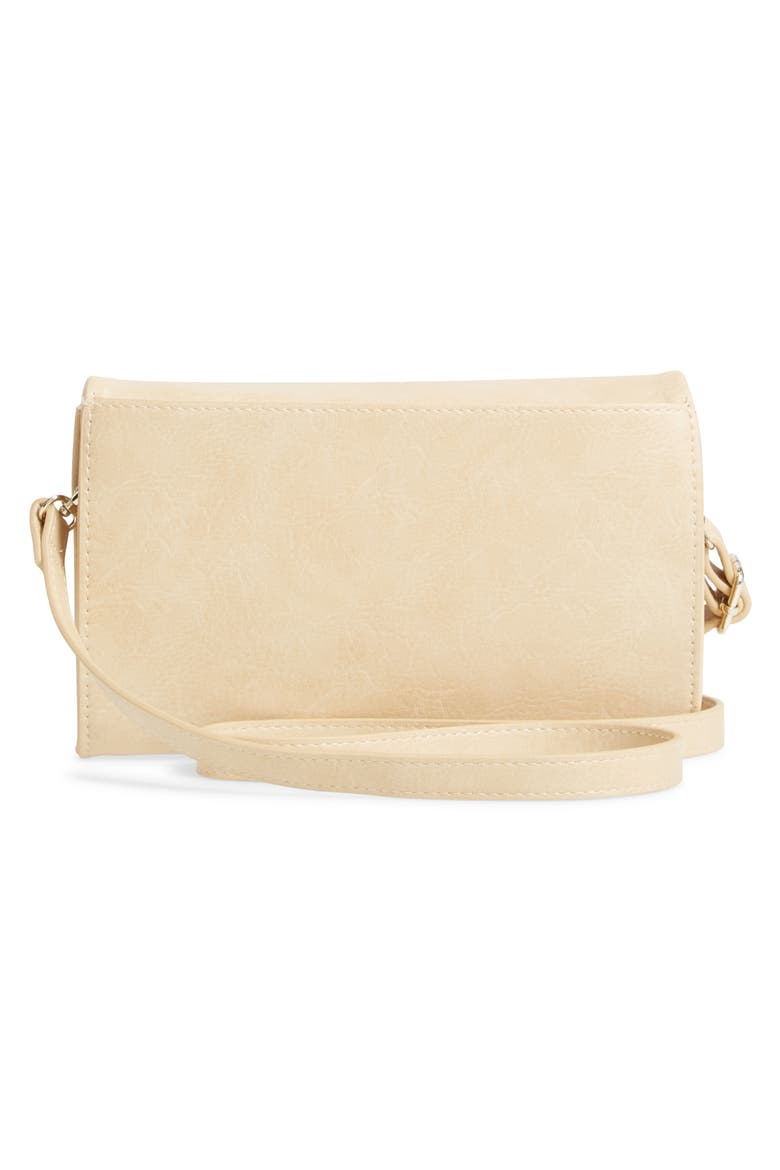 Faux Leather Crossbody Wallet, Alternate, color, BEIGE