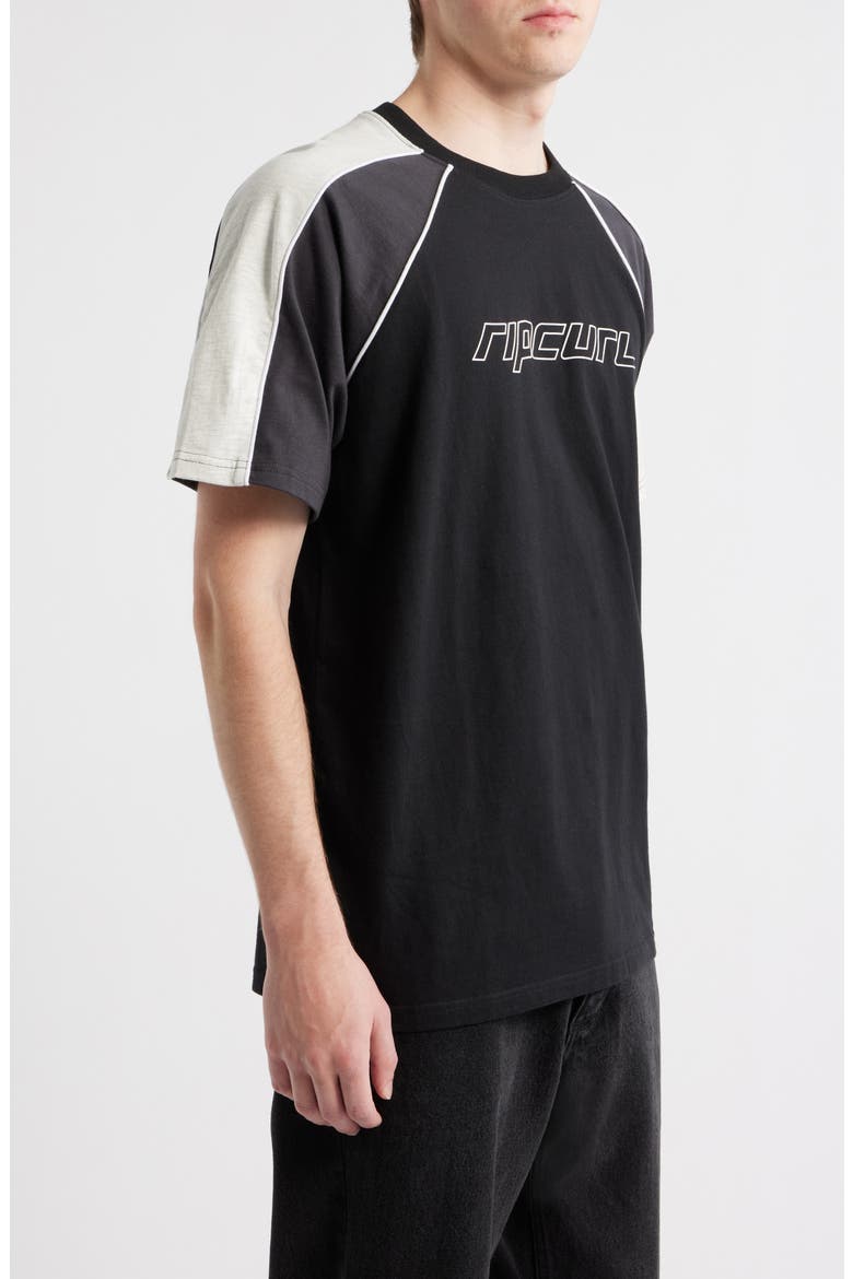 Logo Panel T-Shirt, Alternate, color, BLACK
