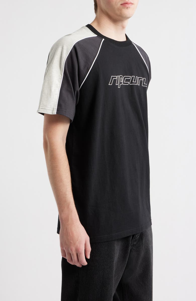 Rip Curl Logo Panel T-Shirt, Alternate, color, Black