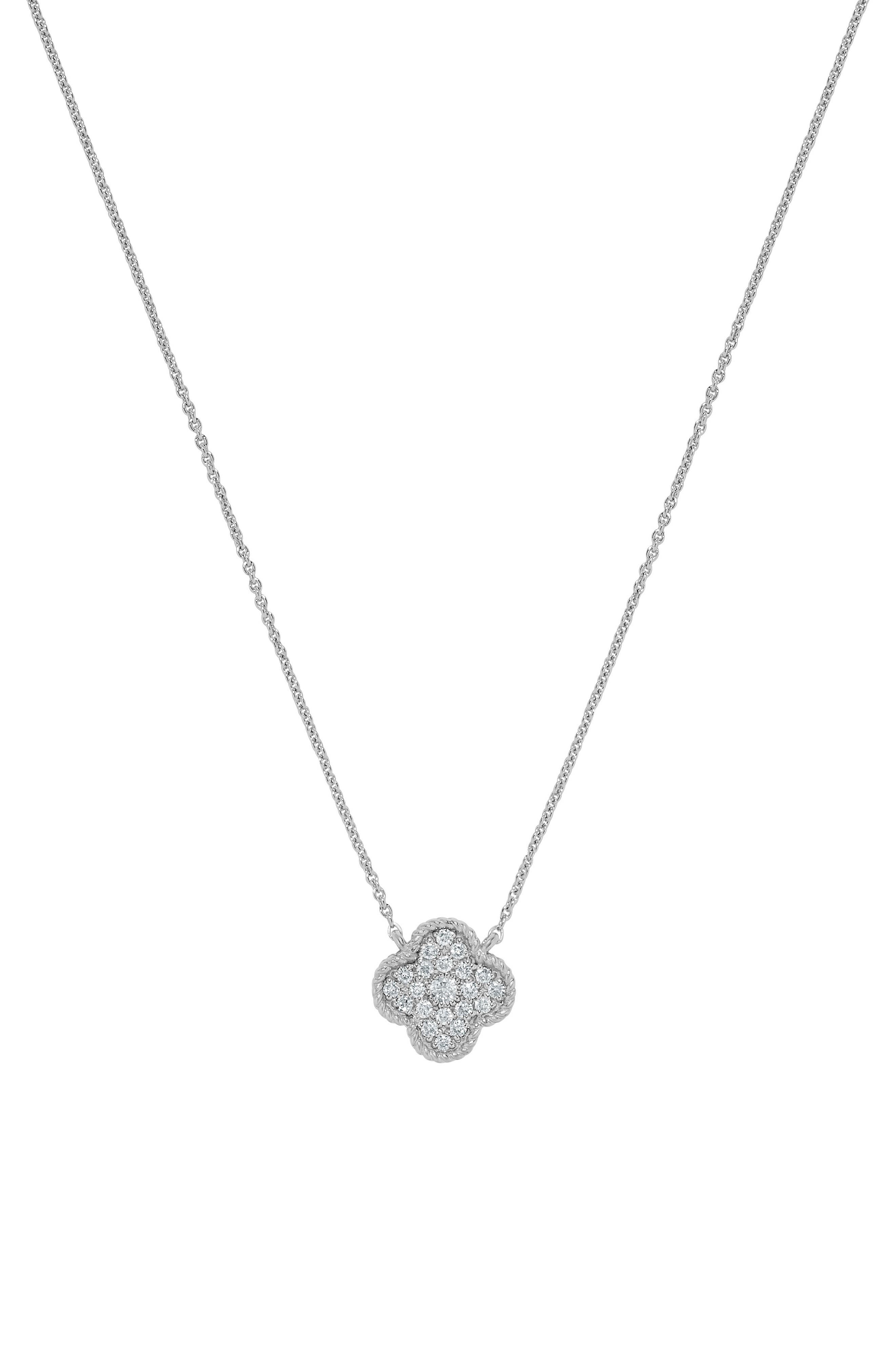 H.J. Namdar 14K Yellow Gold Pavé Diamond Clover Pendant Necklace - 0.17ct.