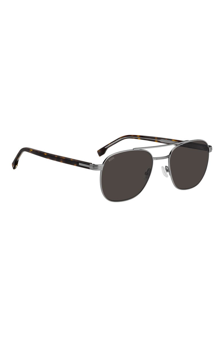 56mm Rectangular Sunglasses, Alternate, color, RUTHENIUM HAVANA/ GREY