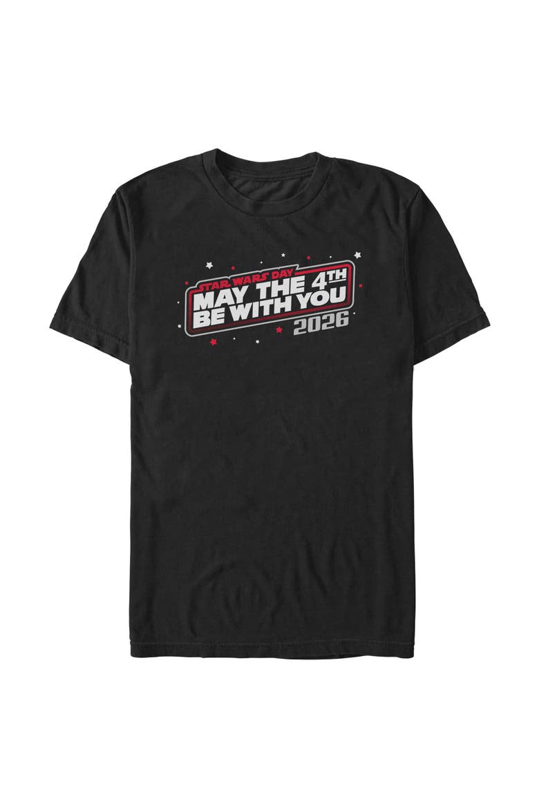 Men's Star Wars May The Fourth 2026 Red Logo  Graphic T-Shirt, Main, color, Black