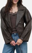 Blu Pepper Faux Leather Trench Jacket