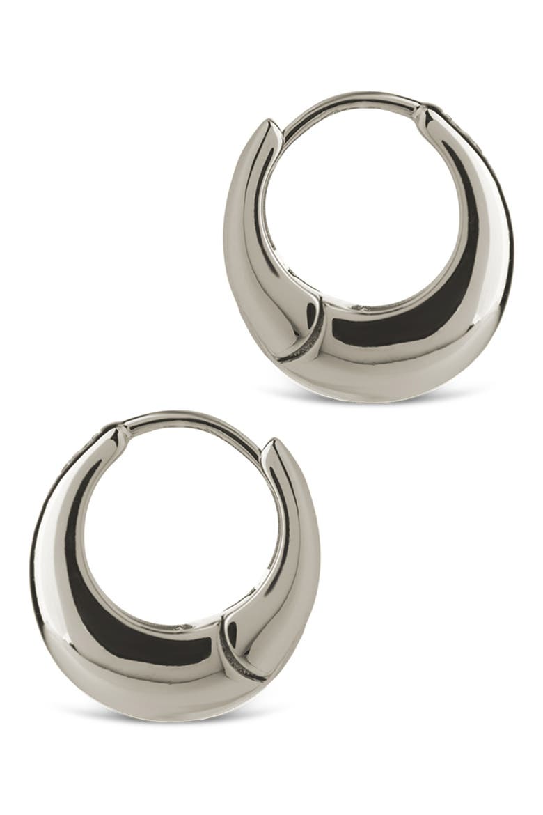 Ari Cubic Zirconia Chunky Mini Hoop Earrings, Alternate, color, SILVER
