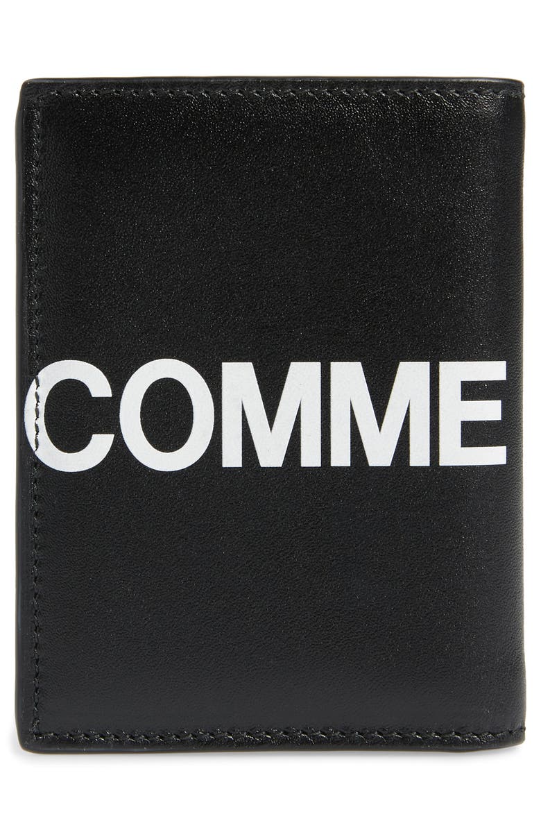 Comme des Garçons Wallets Huge Logo Card Case, Alternate, color, Black
