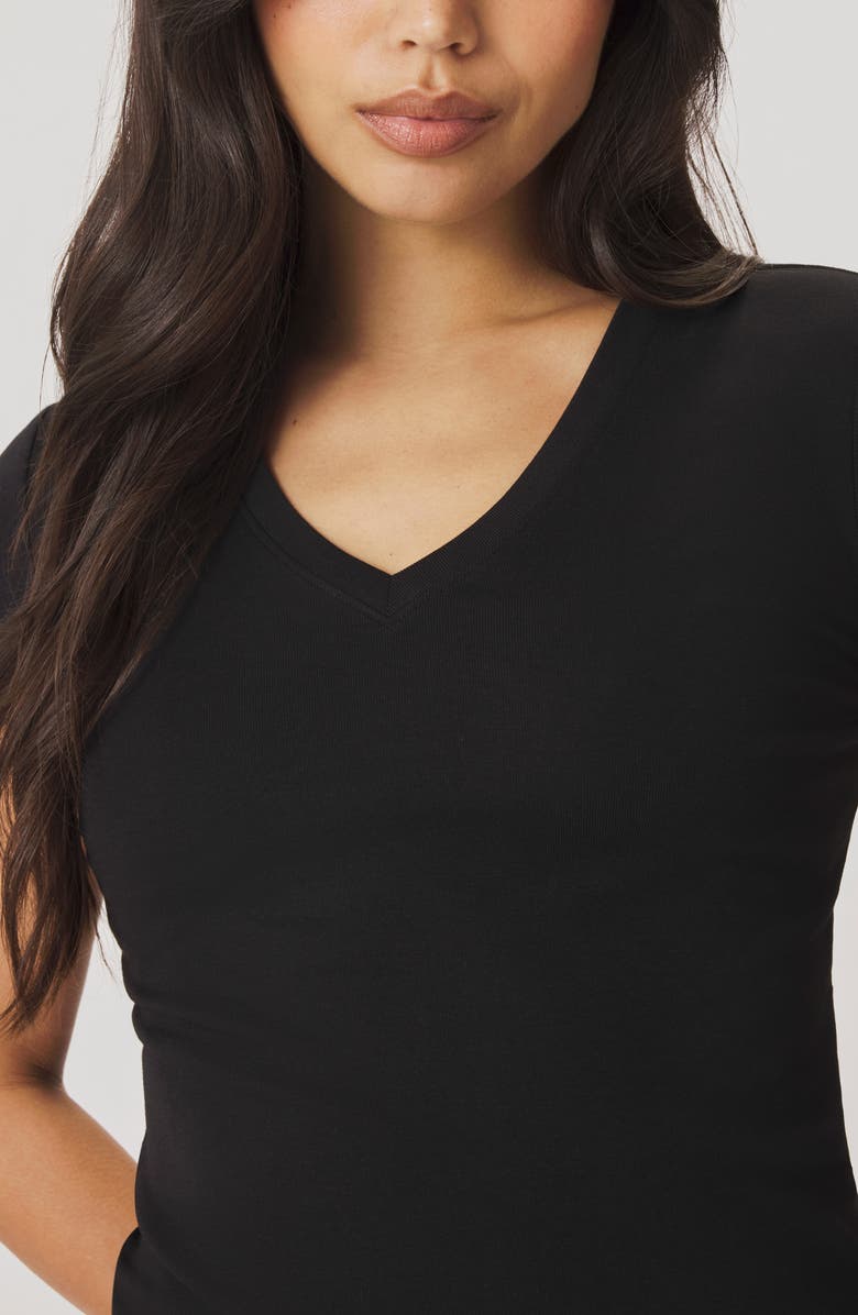 Splendid Josie Stretch V-Neck T-Shirt, Alternate, color, Black