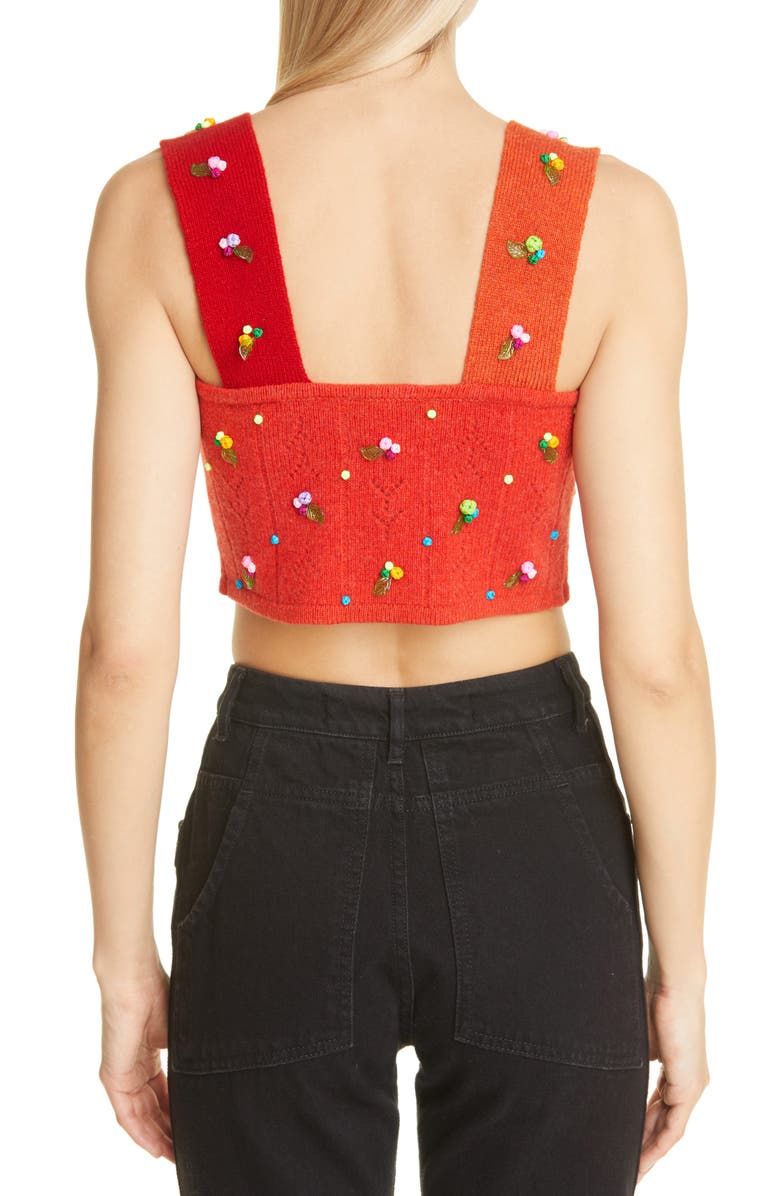 YanYan Rosie Pointelle Lambswool Crop Top, Alternate, color, 