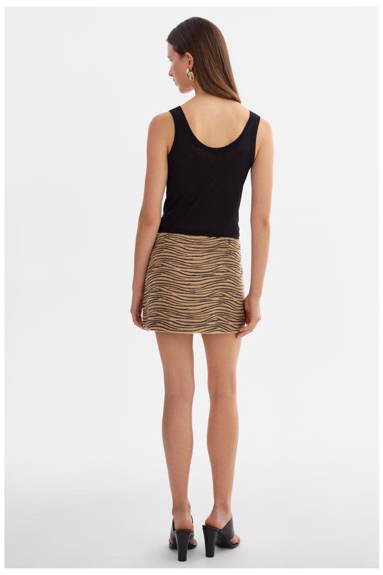 Olexa | Faux Hair Tiger Print Mini Skirt, Alternate, color, Ivory Tiger