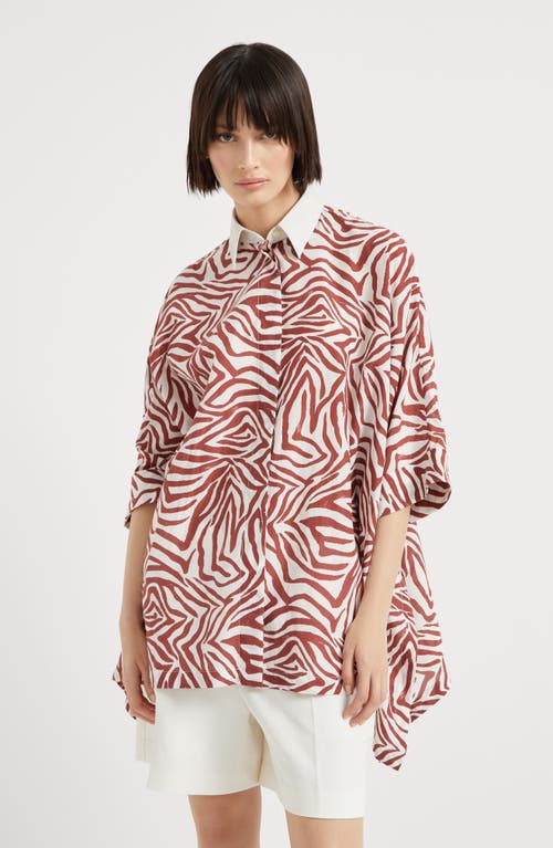 Brunello Cucinelli Print Shirt In Red