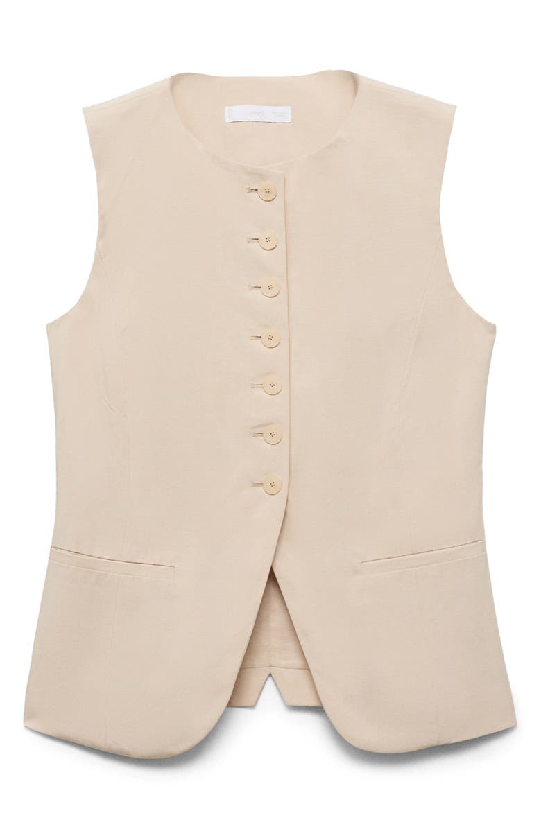 MANGO Greta Waistcoat, Alternate, color, Beige
