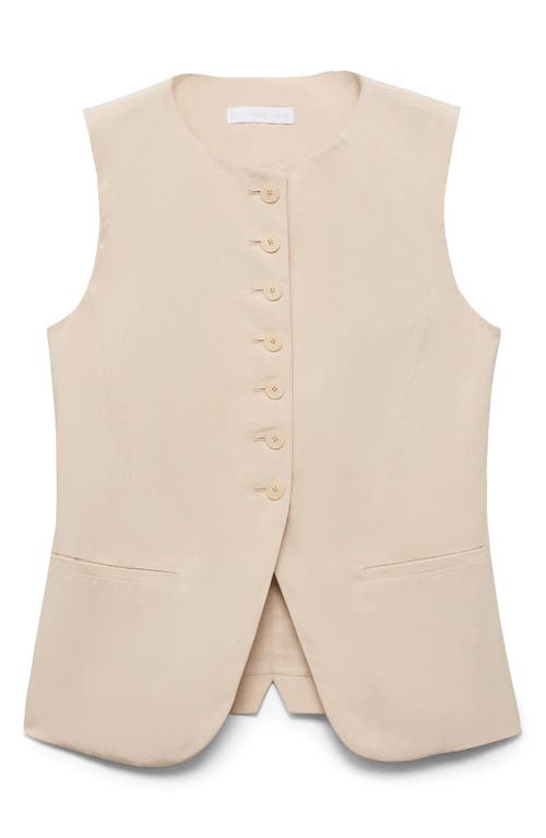 Mango Suit Waistcoat With Buttons Beige In Neutral