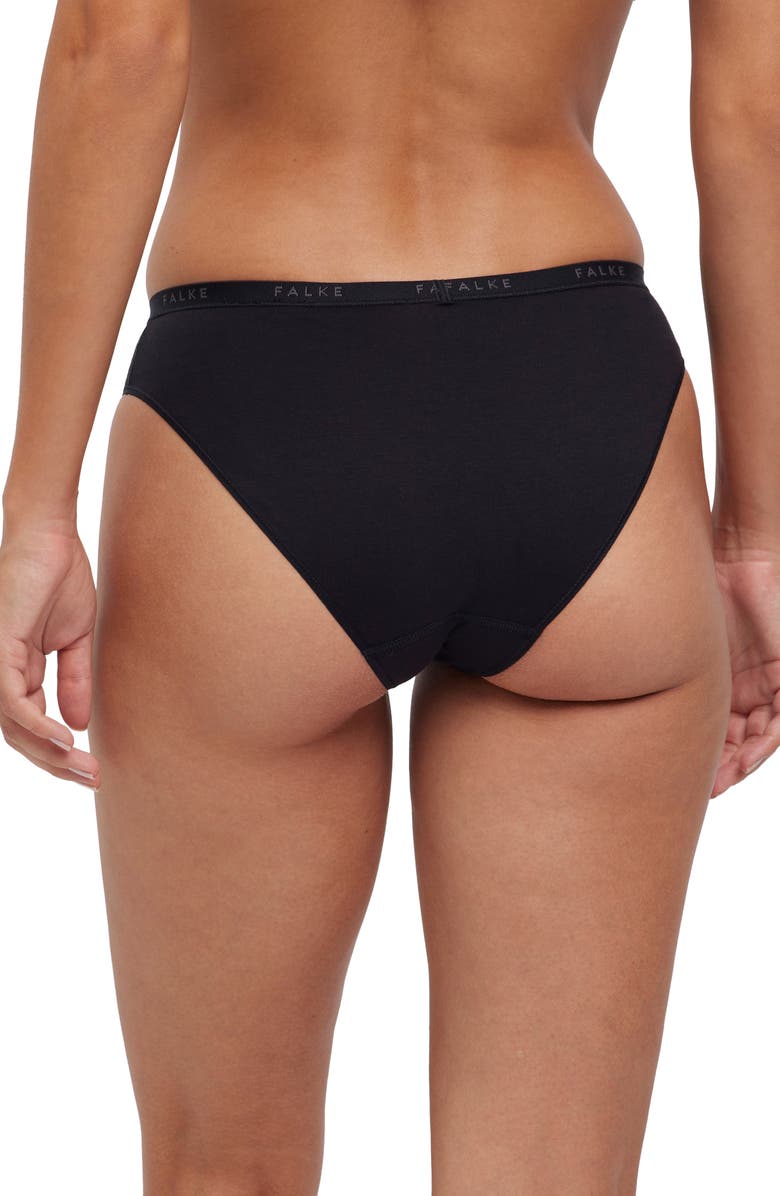 Falke Daily Comfort 2-Pack Stretch Cotton Bikini Briefs, Alternate, color, Black