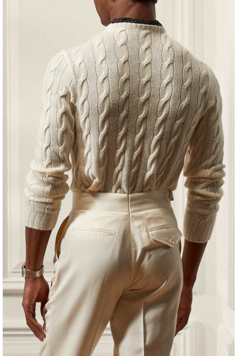 Cable Knit Cashmere Sweater, Alternate, color, CLASSIC CREAM