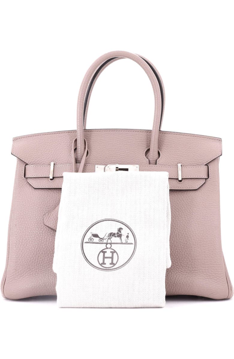 Pre-Owned Hermes Birkin Handbag Purple Clemence with Palladium Hardware 30, Alternate, color,
