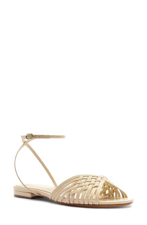 Lilian Woven Flat Ankle Strap Sandal (Women)
