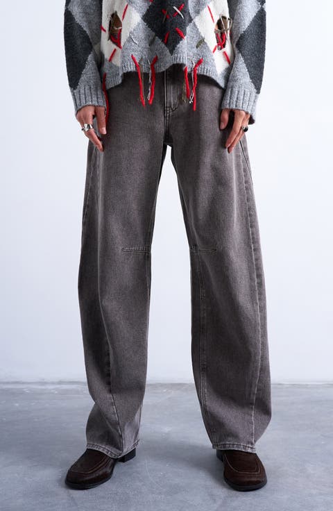Barrel Leg High Waist Jeans