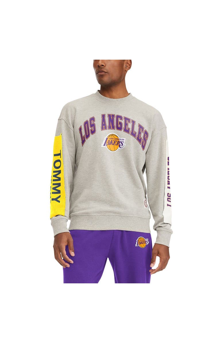 TOMMY JEANS Men's Tommy Jeans Gray Los Angeles Lakers James Patch Pullover Sweatshirt, Alternate, color, Gray