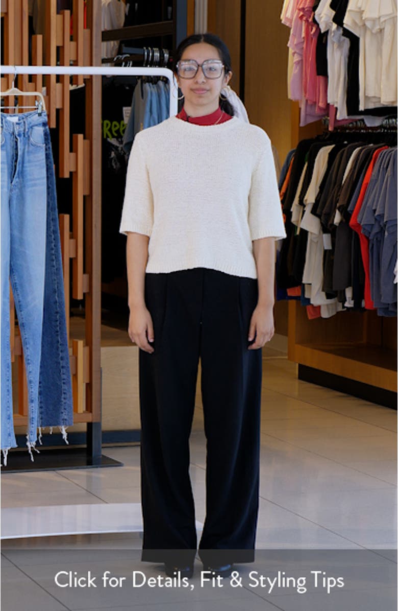 Tape Yarn Open Stitch Cotton Blend Sweater, sales video thumbnail